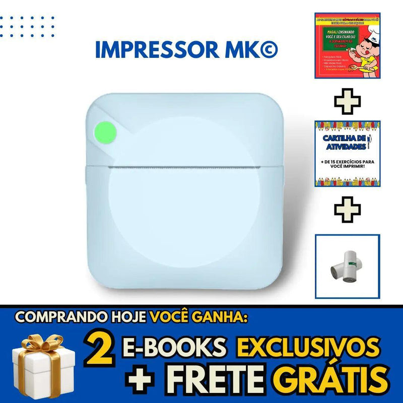 Impressor MK© Impressora Portátil [3 BRINDES EXCLUSIVOS + FRETE GRÁTIS] Empório MK