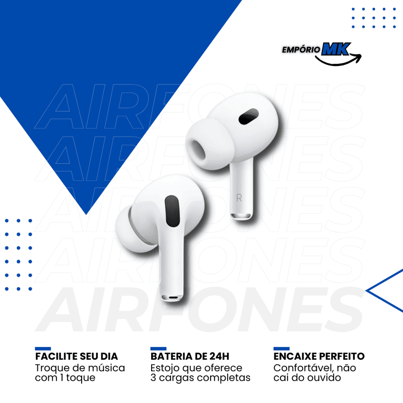 AirFones© - Fone Bluetooth com Bateria de 24 Horas de Duração [BRINDE EXCLUSIVO - CASE PROTETORA + FRETE 100% GRÁTIS] shopee