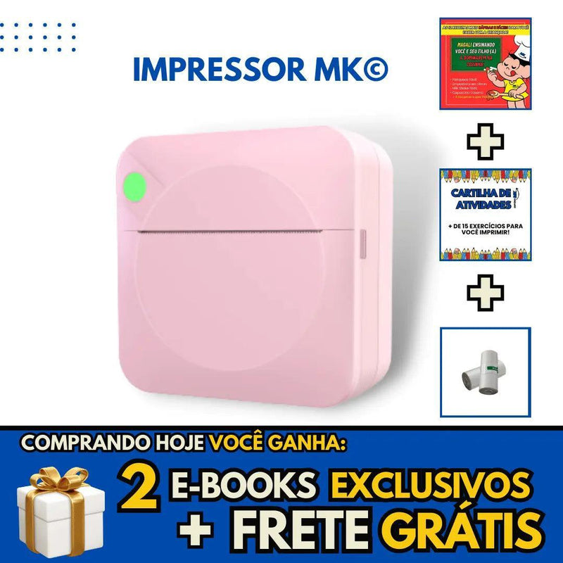 Impressor MK© Impressora Portátil [3 BRINDES EXCLUSIVOS + FRETE GRÁTIS] Empório MK