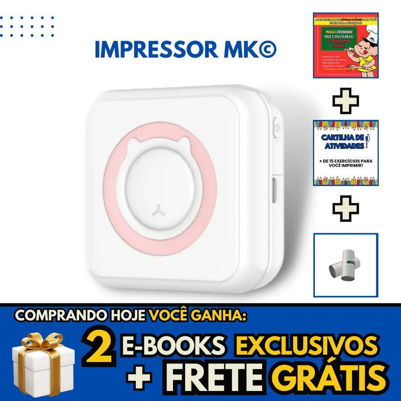 Impressor MK© Impressora Portátil [3 BRINDES EXCLUSIVOS + FRETE GRÁTIS] Empório MK