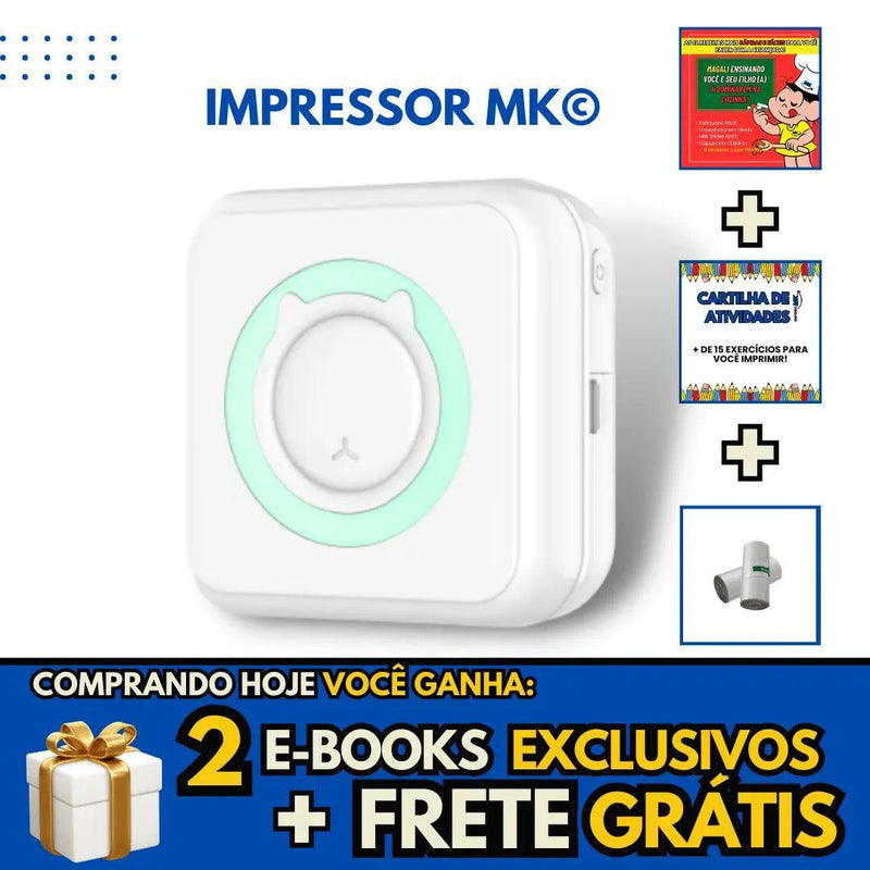 Impressor MK© Impressora Portátil [3 BRINDES EXCLUSIVOS + FRETE GRÁTIS] Empório MK