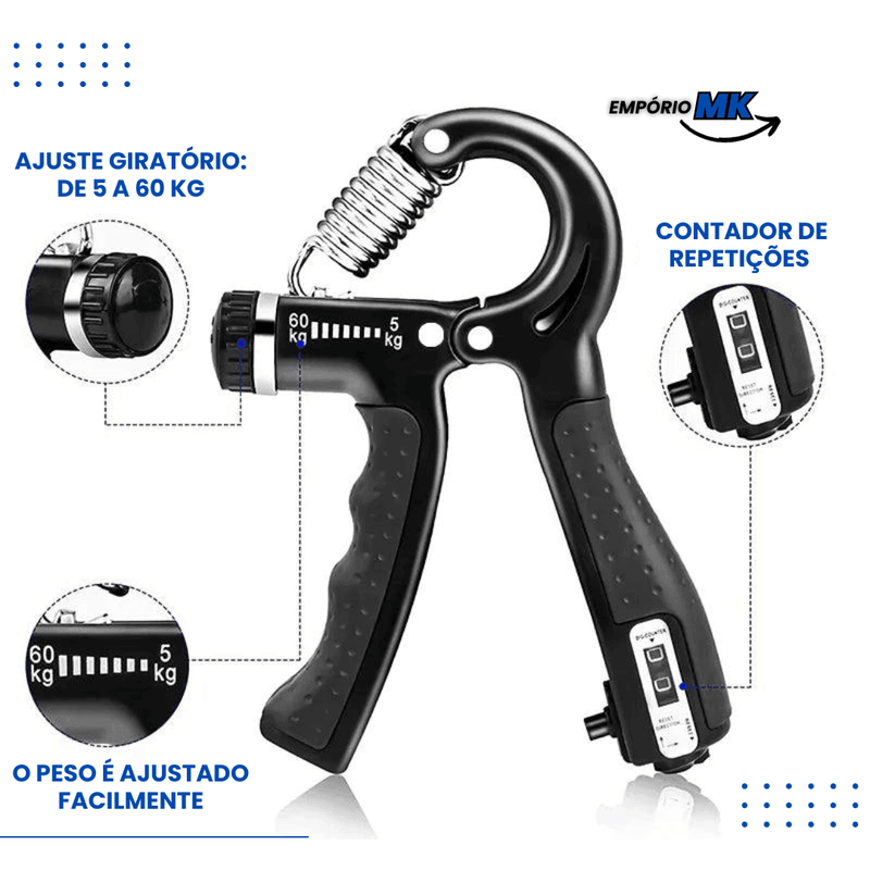 Hand Grip - Fortalecedor de Antebraços Regulável 5 a 60kg - Empório MK