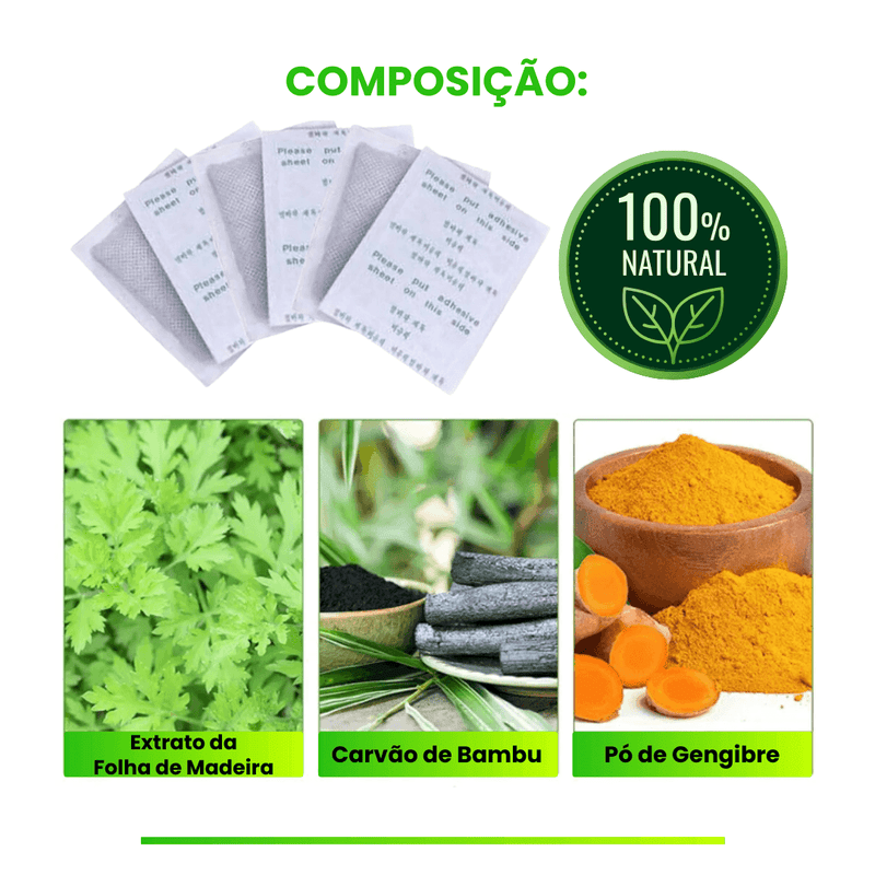 Kit Adesivo Detox - Elimina Dores e Inchaços - 100% Natural - Empório MK