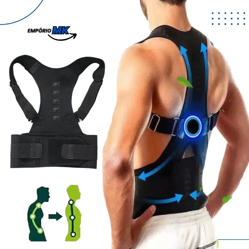 Corretor Postural - Fortalecimento da Coluna Lombar e Cervical Empório MK