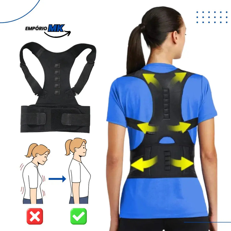 Corretor Postural - Fortalecimento da Coluna Lombar e Cervical Empório MK