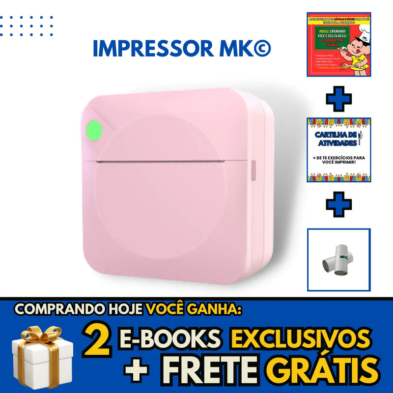 Impressor MK© - Impressora Portátil [GANHE 3 BRINDES EXCLUSIVOS + FRETE GRÁTIS]