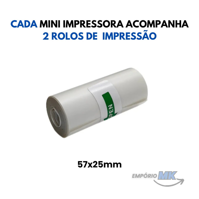 Impressor MK© - Impressora Portátil [GANHE 3 BRINDES EXCLUSIVOS + FRETE GRÁTIS]